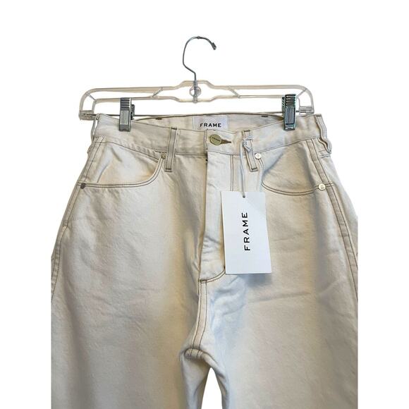 Frame Denim x Ilona Hamer High Straight Leg Jeans Women Size 26 Blanc Ivory NWT - Picture 4 of 8